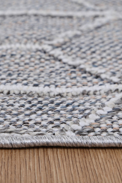 Vanuatu Sikua Grey Geometric Flatweave Outdoor Rug - Adore Rugs & Flooring
