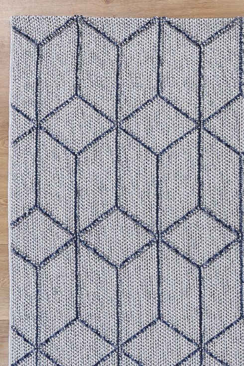 Vanuatu Greenslade Charcoal Geometric Flatweave Outdoor Rug - Adore Rugs & Flooring