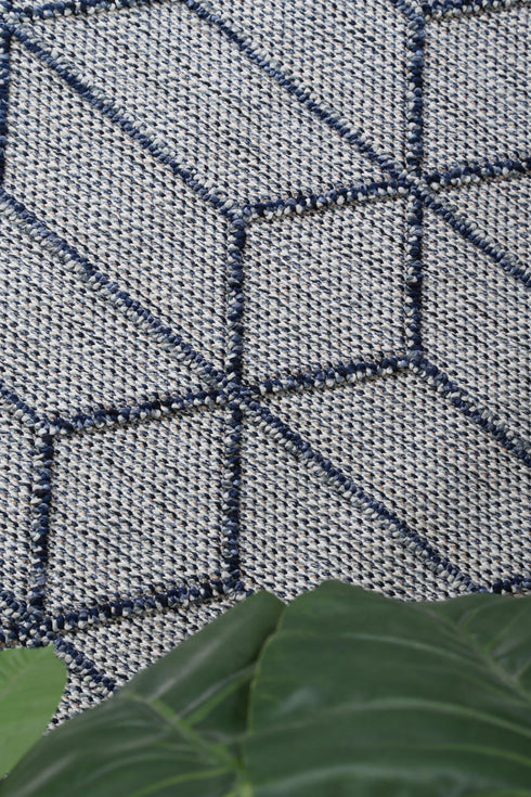 Vanuatu Greenslade Charcoal Geometric Flatweave Outdoor Rug - Adore Rugs & Flooring