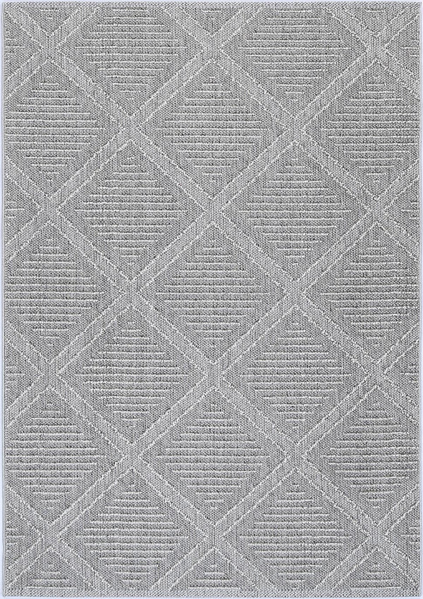 Vanuatu Vouza Grey Geometric Flatweave Outdoor Rug - Adore Rugs & Flooring