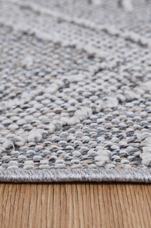 Vanuatu Vouza Grey Geometric Flatweave Outdoor Rug - Adore Rugs & Flooring