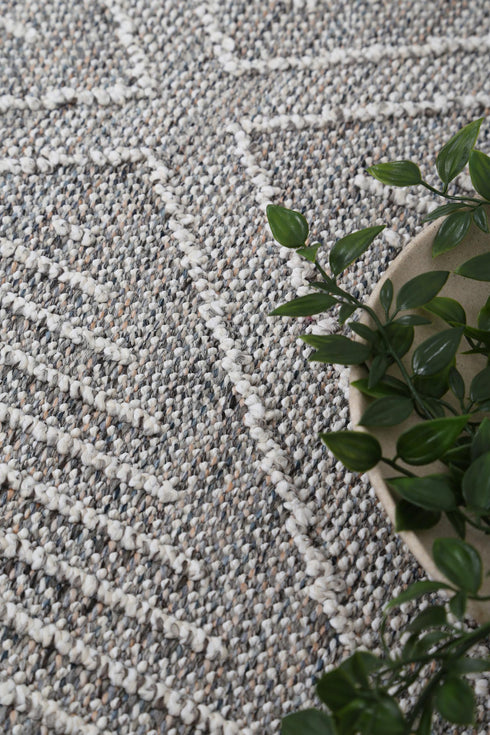 Vanuatu Vouza Grey Geometric Flatweave Outdoor Rug - Adore Rugs & Flooring
