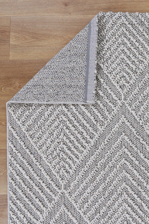 Vanuatu Kini Grey Geometric Flatweave Outdoor Rug - Adore Rugs & Flooring