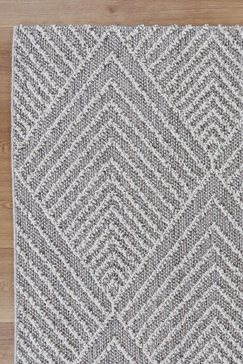 Vanuatu Menapi Ash Geometric Flatweave Outdoor Rug - Adore Rugs & Flooring