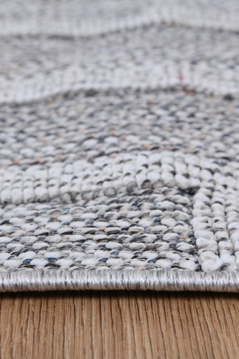 Vanuatu Devesi Grey Geometric Flatweave Outdoor Rug - Adore Rugs & Flooring