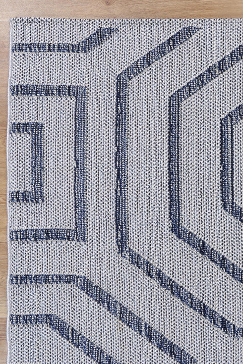 Vanuatu Hale Charcoal Geometric Flatweave Outdoor Rug - Adore Rugs & Flooring