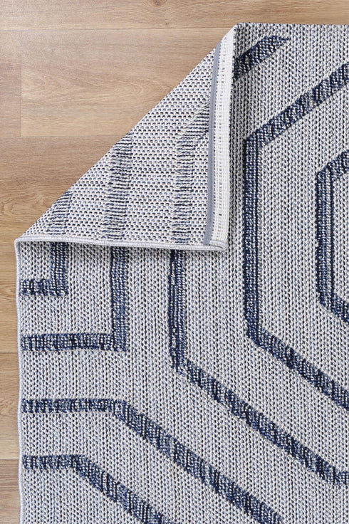 Vanuatu Hale Charcoal Geometric Flatweave Outdoor Rug - Adore Rugs & Flooring