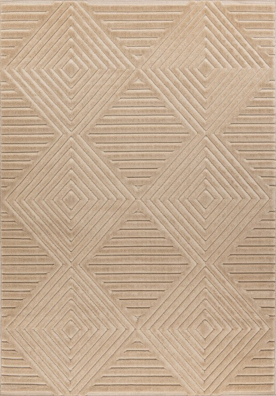 Viva 402 Beige - Beige Soft Textured Rug, full view