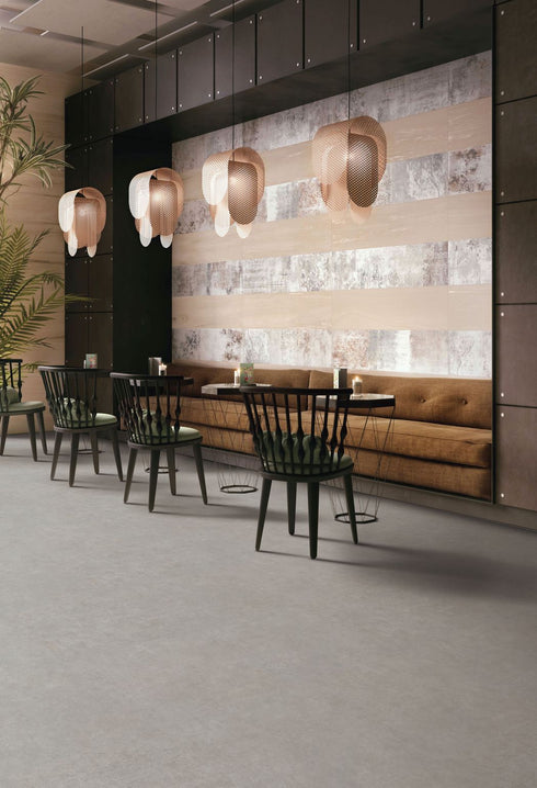 Warm Concrete Grey 3mm Alpine Artisan luxury vinyl tiles in a room - Adore Rugs & Flooring