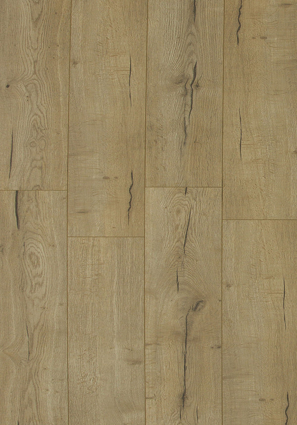 Swish Aqua Oak Fremont swatch - light natural pale straw oak decor in 12.3mm laminate flooring
