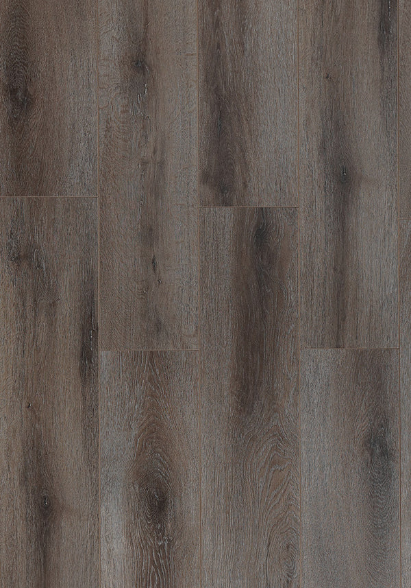 Swish Aqua Oak Nashville swatch - rustic mid-brown oak decor with knot detail in 12.3mm laminate flooring