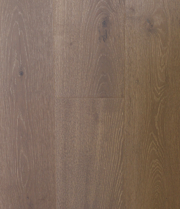 Swish Oak Natura Canyon Oak engineered oak flooring swatch showing a mid dusty mauve-brown greyed taupe with white limed grain