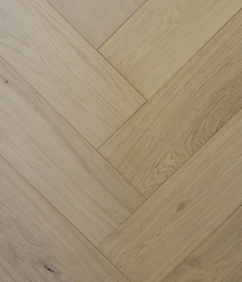 Swish Oak Natura Herringbone Danish White light warm beige oak herringbone flooring swatch