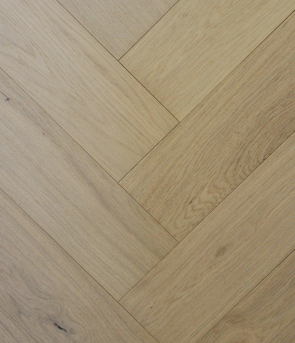 Swish Oak Natura Herringbone Danish White light warm beige oak herringbone flooring swatch