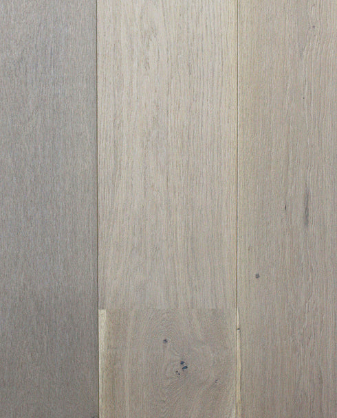 Swish Oak Wideboard Elegant White Oak engineered oak flooring swatch showing a pale cool grey oak with a faint violet cast