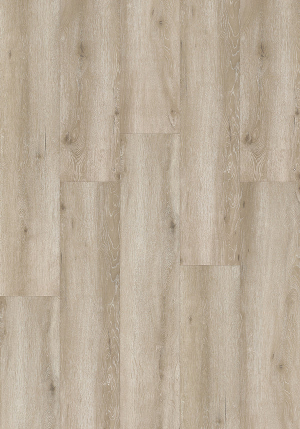 Swish Aqua Fendi Oak swatch - soft greige oak decor in 12.3mm laminate flooring