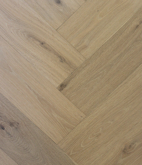 Swish Oak Natura Herringbone French Ghost light neutral taupe engineered oak herringbone flooring swatch