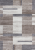 Feeling 501 Beige Silver Simple Thick Checkered Rug, full view