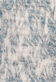 Sensation 501 Thick Modern Blue and Grey Abstract Rug