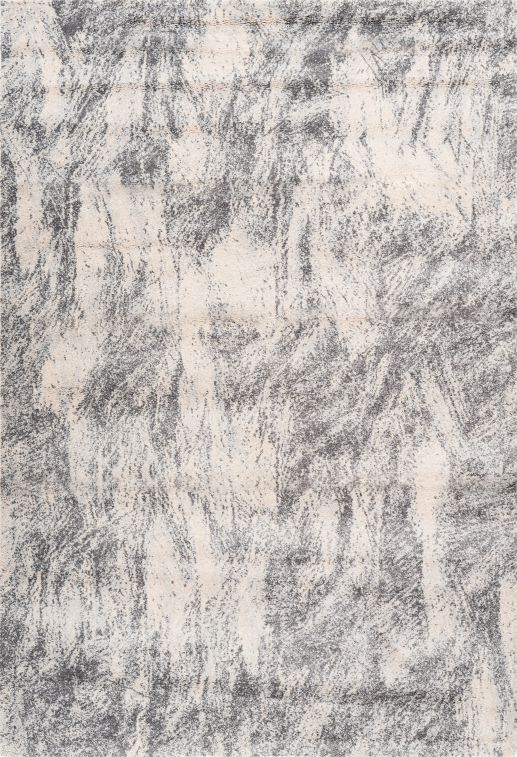 Sensation 501 Thick Modern Grey Abstract Rug, full view