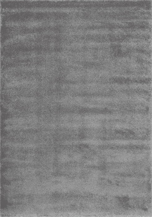 Softtouch 700 Soft Thick Plain Silver Rug, full view