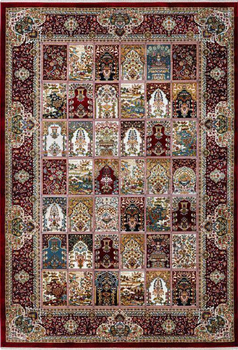 Classic 702 Red Traditional Design Rug, full view
