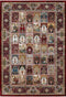 Classic 702 Red Traditional Design Rug, full view