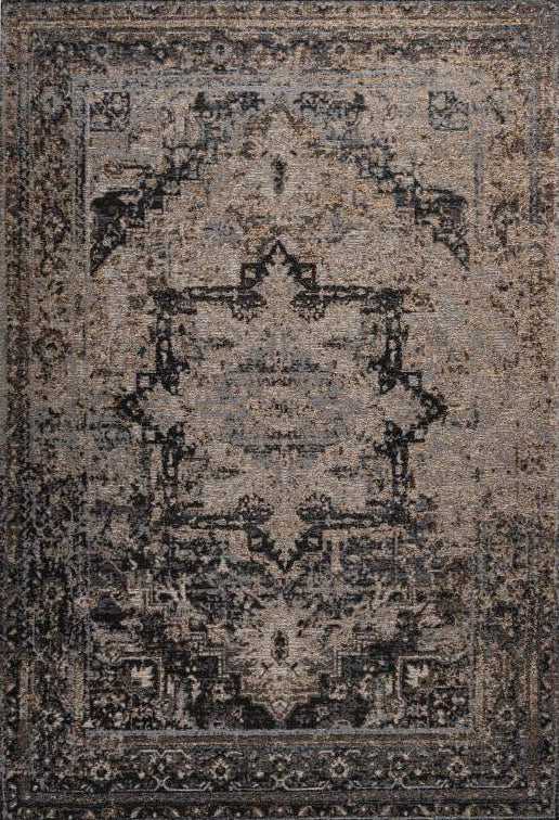 Pacino 991 Grey Vintage Faded Rug With Medallion, full view