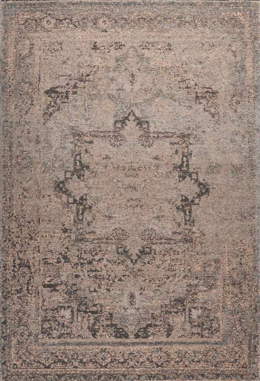 Pacino 991 Pink Vintage Faded Rug With Medallion, full view