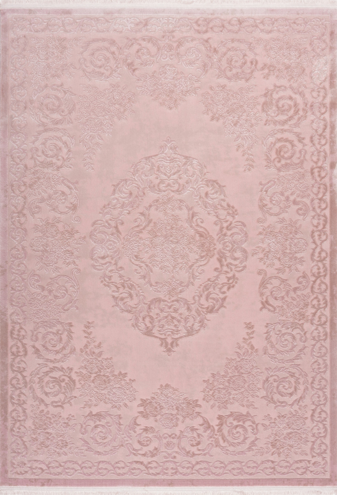 Pierre Cardin Vendome 700 Luxury Acrylic Pink Rug with Centre Medallion, full view