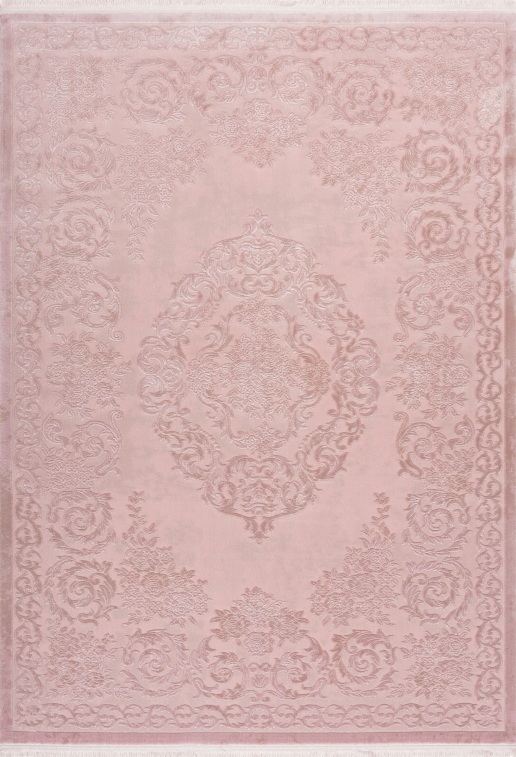 Pierre Cardin Vendome 700 Luxury Acrylic Pink Rug with Centre Medallion, full view