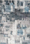 Medellin 407 Silver Blue Rug With Patch Design, full view