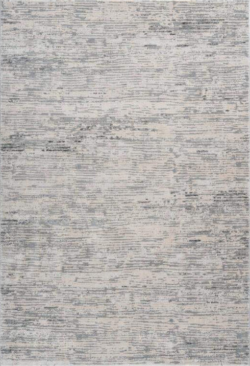 Aleyna 610 Silver-beige grey abstract rug, full view