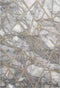 Marmaris 402 Gold and Grey Rug with Geometric Pattern, full view