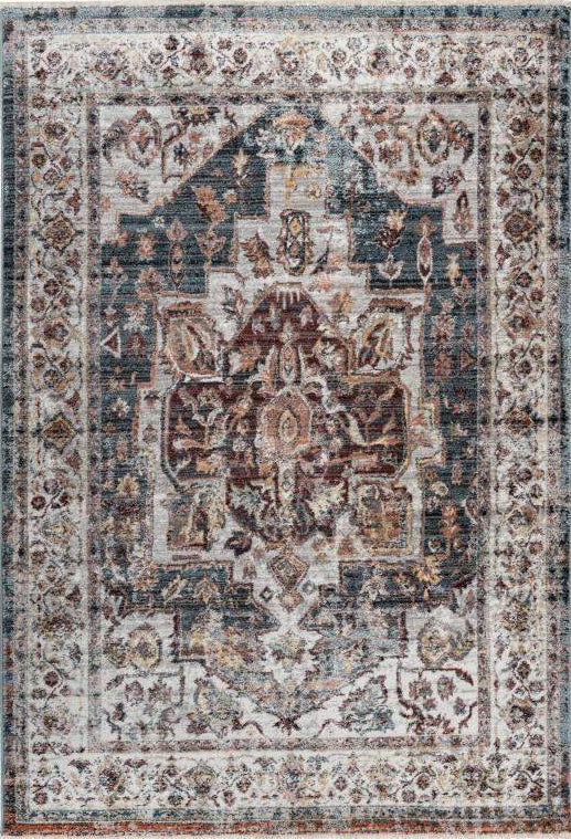 Medellin 405 Multi Coloured Rug With Faded Traditional Design, full view