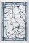 Peri 204 Silver Blue Machine Washable Marble Rug With Border, full view