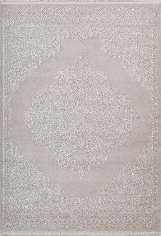 Pierre Cardin Triomphe 500 Beige Rug with Centre Medallion, full view