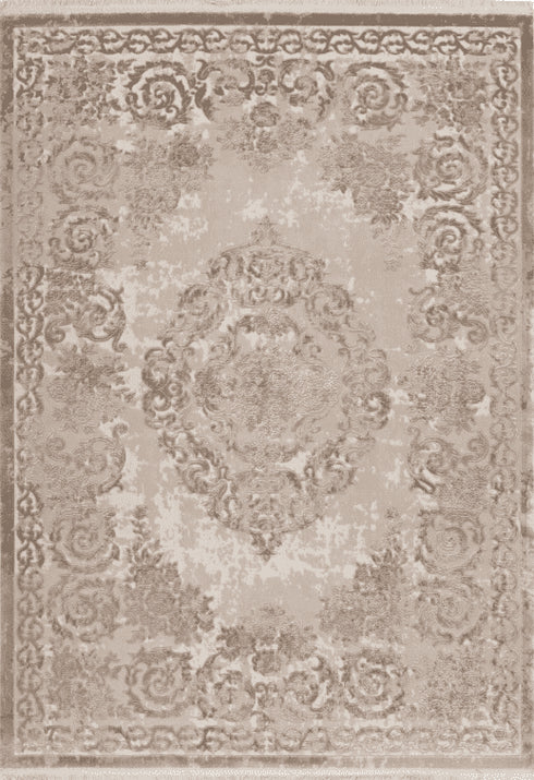 Pierre Cardin Vendome 700 beige rug with centre medallion, full view