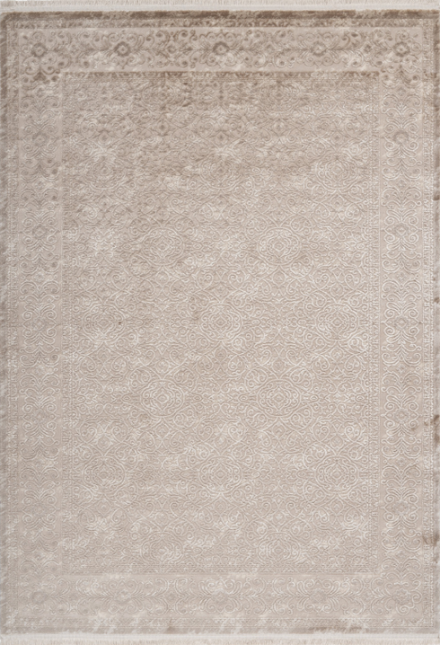 Pierre Cardin Vendome 701 Luxury Acrylic Beige Rug with Floral Design, full view