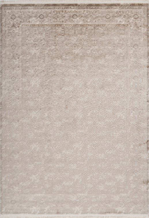 Pierre Cardin Vendome 701 Luxury Acrylic Beige Rug with Floral Design, full view