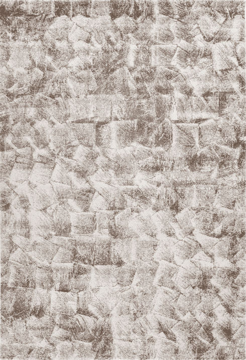 Sensation 504 Thick Modern Beige Rug with Jagged Design, full view