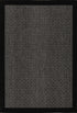 Sunset 608 Outdoor and Kitchen Silver Rug with Sisal Black Border Design, full view