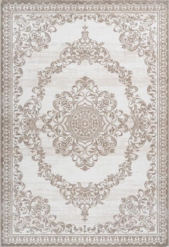 Aleyna 607 Turkish Beige Rug With Medallion