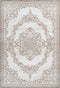 Aleyna 607 Turkish Beige Rug With Medallion, full view