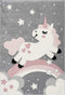 Amigo 327 Pink Unicorn Kids Rug, full view