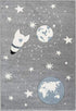 Amigo 330 Silver Rocket Ship Kids Rug, full view