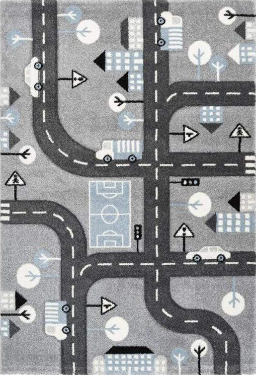 Amigo 331 Silver Town Kids Rug, full view