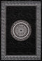Aura 776 Modern Black Rug with Border and Medallion, full view