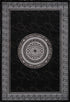 Aura 776 Modern Black Rug with Border and Medallion, full view