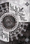 Aura 779 Black and Silver Rug with Circular Floral Design, full view